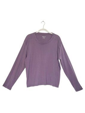 ORVIS Women's Long Sleeve Round Neck Pullover Top in Purple - Sz XL